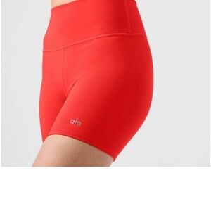 ALO Yoga Red Airlift Bike Shorts